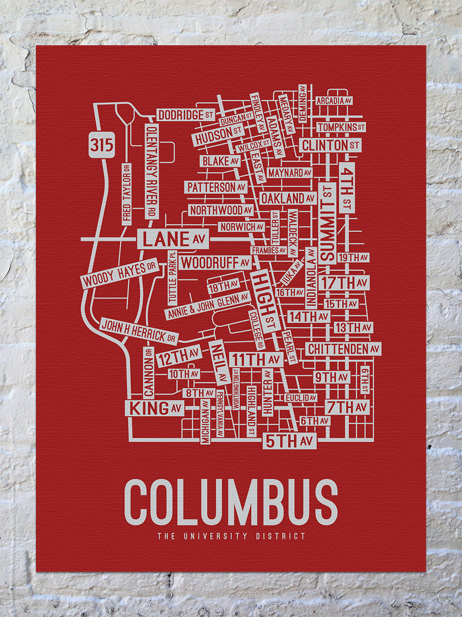 Columbus, Ohio Street Map Canvas
