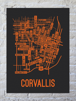 Corvallis, Oregon Street Map Canvas