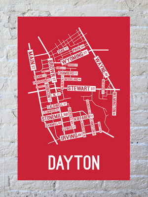 Dayton, Ohio Street Map Print