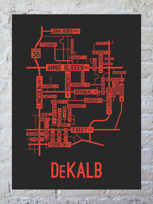 DeKalb, Illinois Street Map Canvas