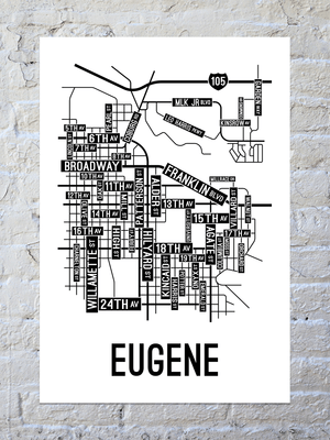 Eugene, Oregon Street Map Poster