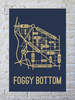 Foggy Bottom, Washington D.C. Street Map Print