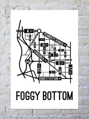 Foggy Bottom, Washington D.C. Street Map Poster
