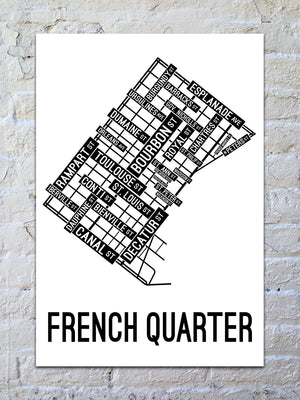 French Quarter, New Orleans Street Map Poster