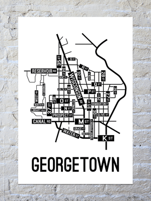 Georgetown, Washington D.C. Street Map Poster