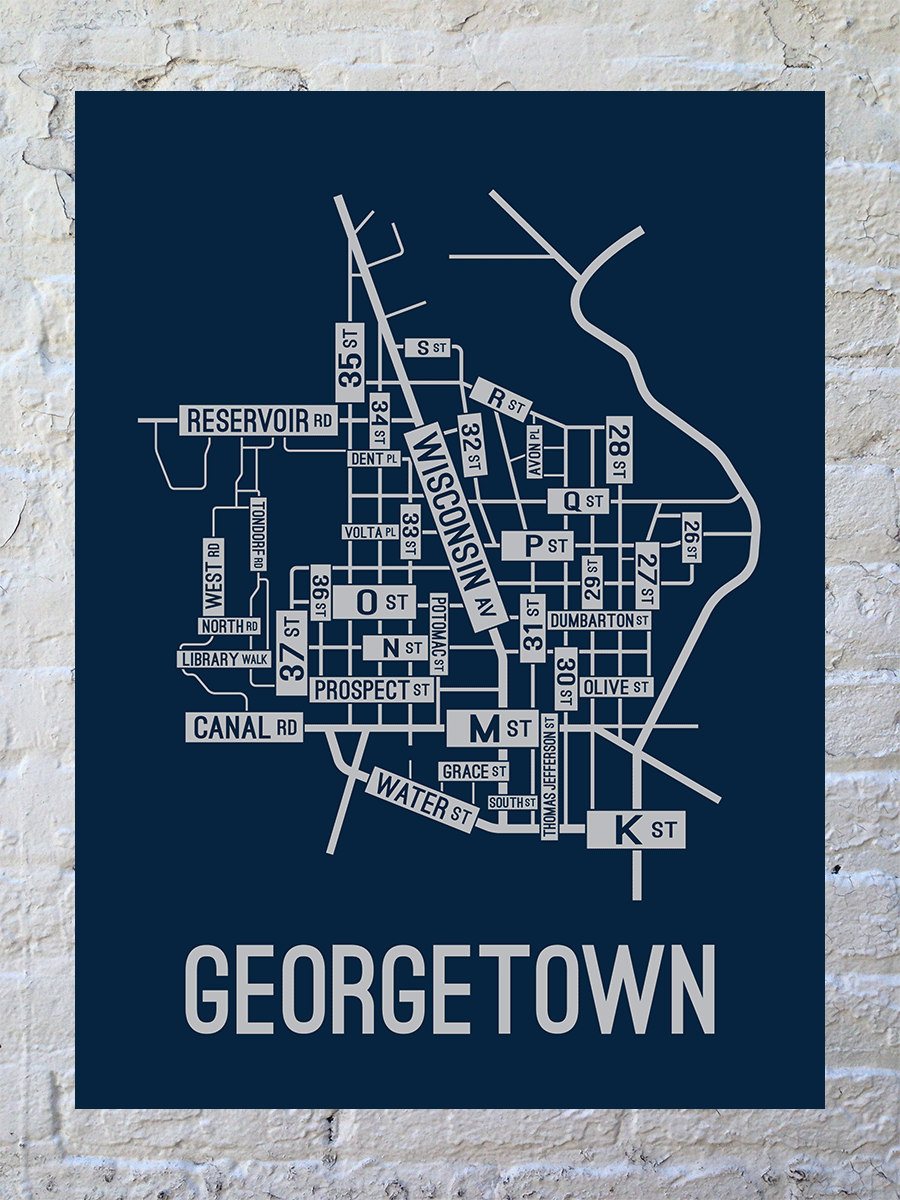 Georgetown, Washington D.C. Street Map Poster