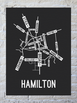 Hamilton, New York Street Map Canvas