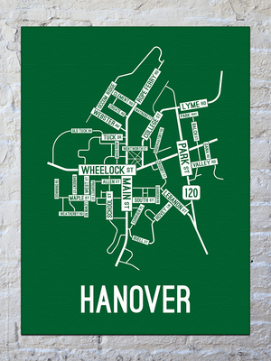 Hanover, New Hampshire Street Map Canvas
