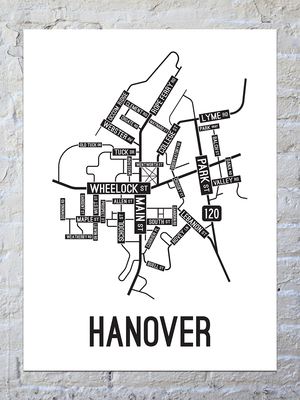 Hanover, New Hampshire Street Map Poster