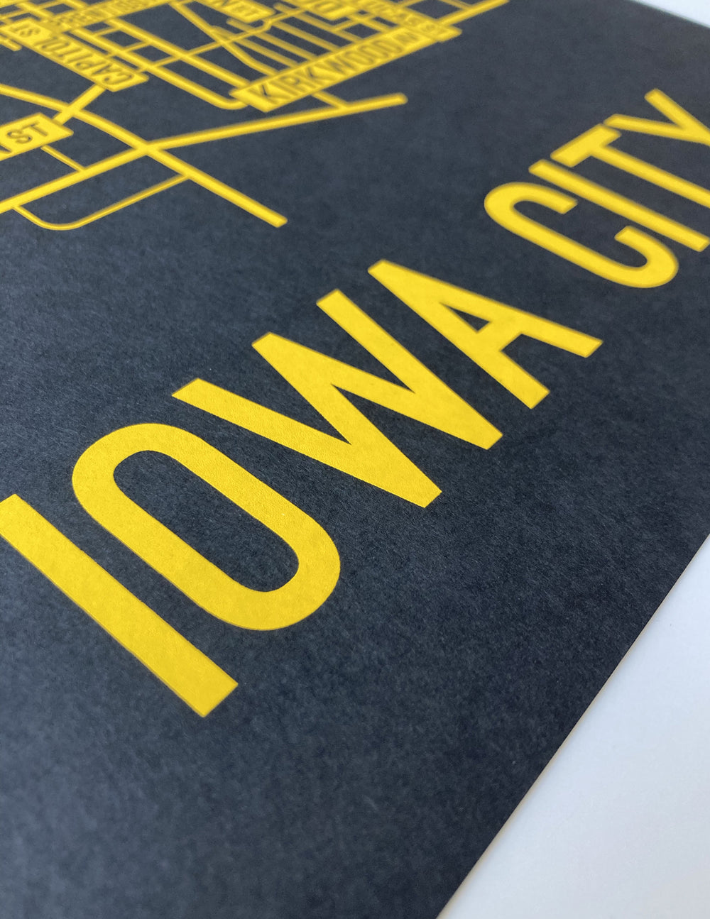 Iowa City, Iowa Street Map Screen Print - School Street Posters