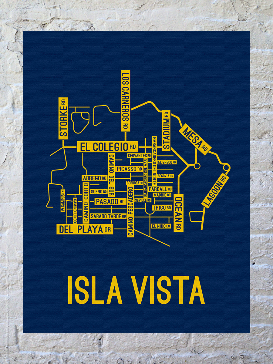 Isla Vista, California Street Map Canvas