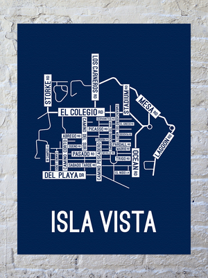 Isla Vista, California Street Map Canvas