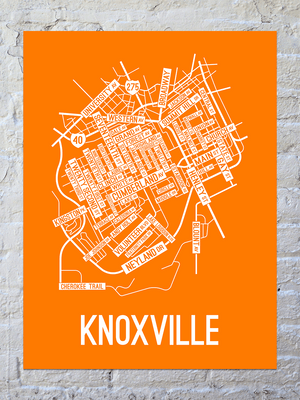 Knoxville, Tennessee Street Map Poster