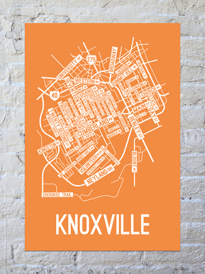 Knoxville, Tennessee Street Map Print