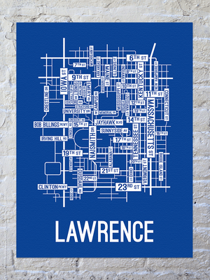 Lawrence, Kansas Street Map Canvas