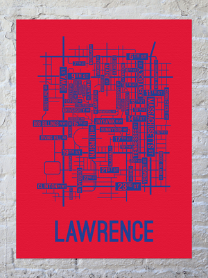 Lawrence, Kansas Street Map Canvas
