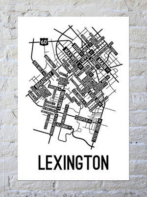 Lexington, Kentucky Street Map Poster