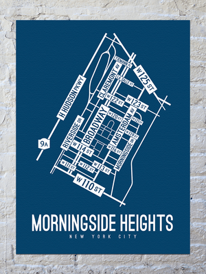 Morningside Heights, New York Street Map Canvas