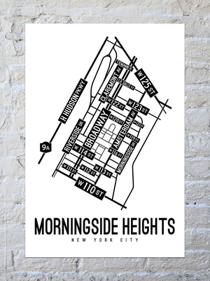 Morningside Heights, New York Street Map Poster