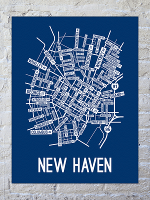 New Haven, Connecticut Street Map Canvas