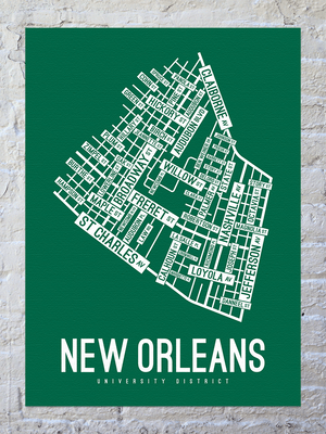 New Orleans, Louisiana Street Map Canvas
