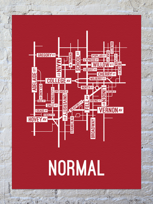 Normal, Illinois Street Map Canvas