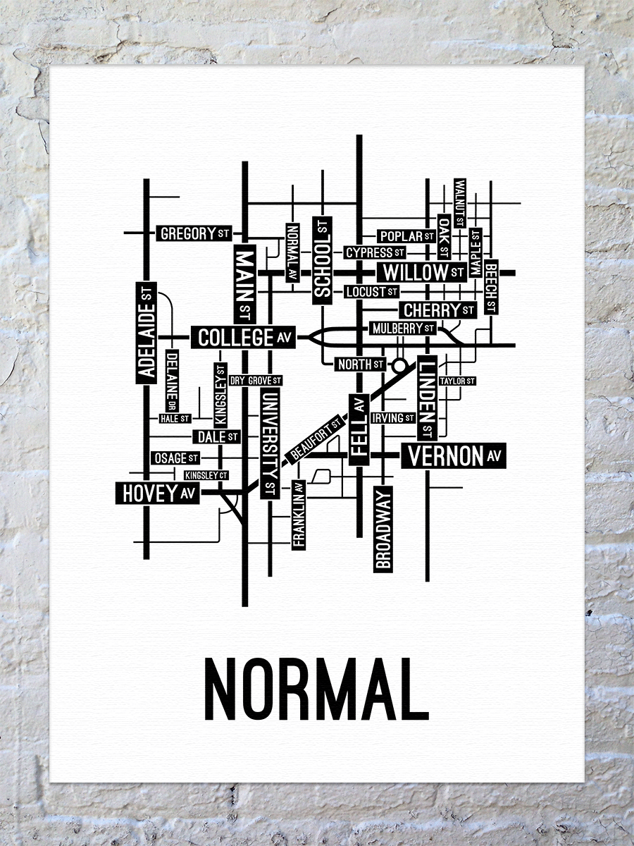 Normal, Illinois Street Map Canvas