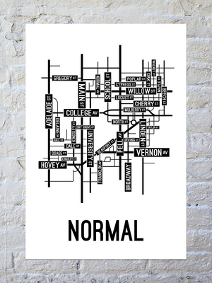 Normal, Illinois Street Map Poster