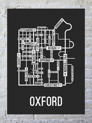 Oxford, Ohio Street Map Canvas