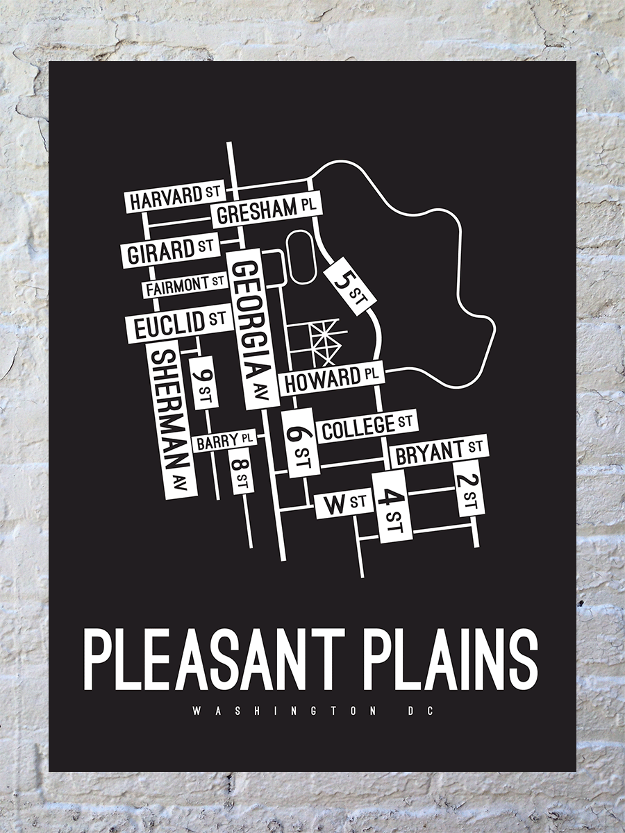 Pleasant Plains, Washington D.C. Street Map Poster