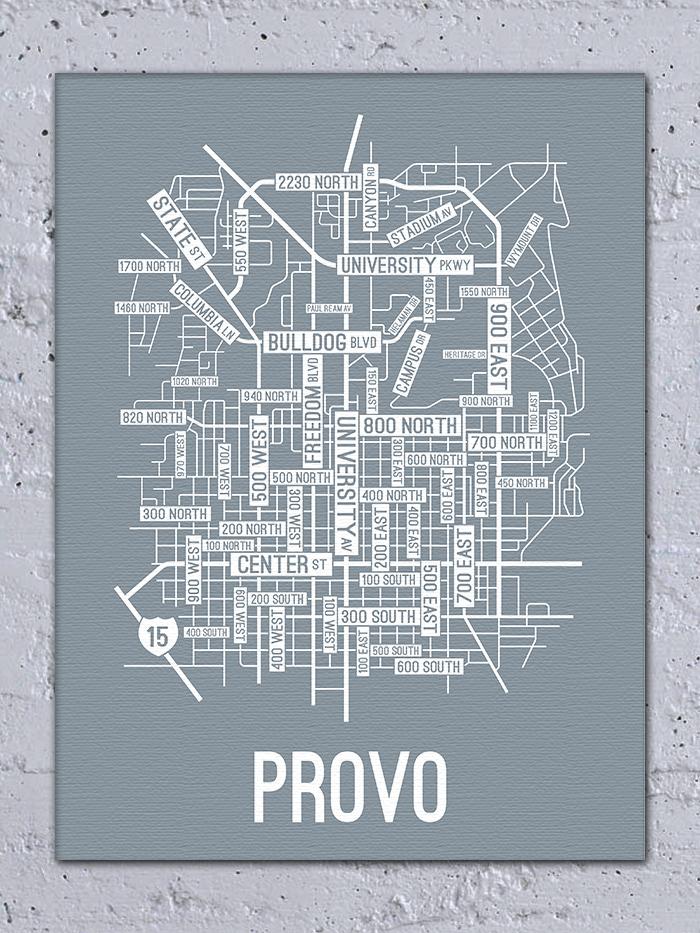Provo, Utah Street Map Canvas