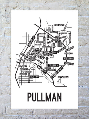 Pullman, Washington Street Map Poster