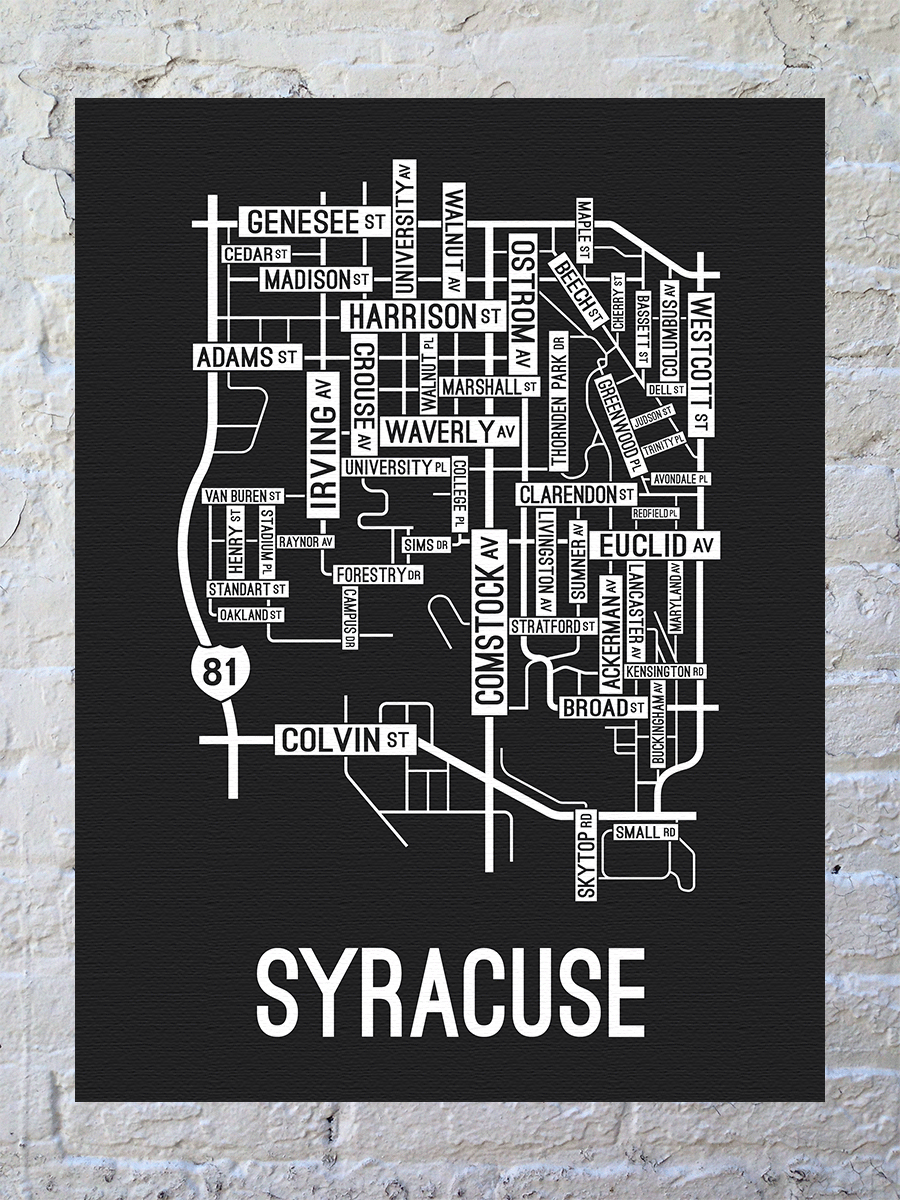 Syracuse, New York Street Map Canvas