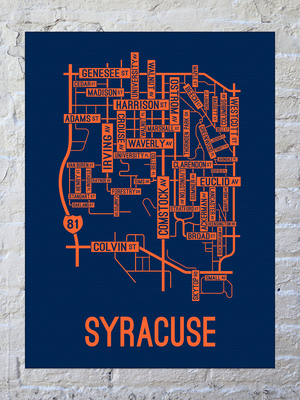 Syracuse, New York Street Map Canvas