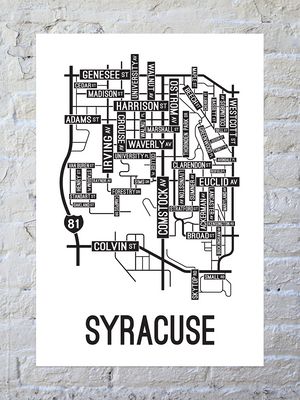 Syracuse, New York Street Map Poster