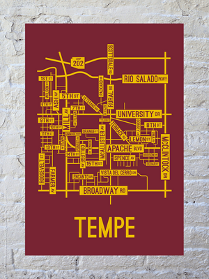 Tempe, Arizona Street Map Print