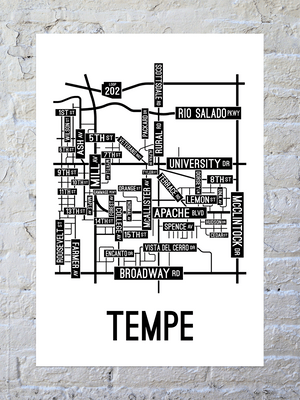 Tempe, Arizona Street Map Poster